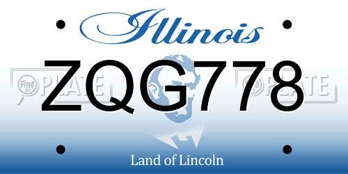 ZQG778 Illinois License Plate