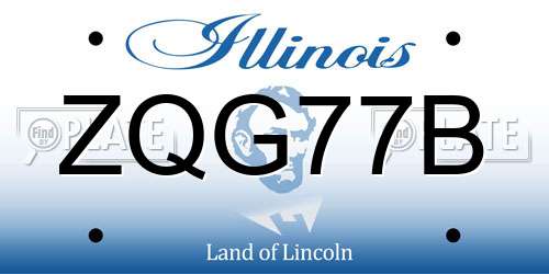 ZQG77B Illinois License Plate