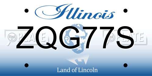 ZQG77S Illinois License Plate