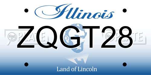 ZQGT28 Illinois License Plate