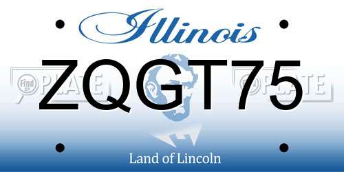 ZQGT75 Illinois License Plate