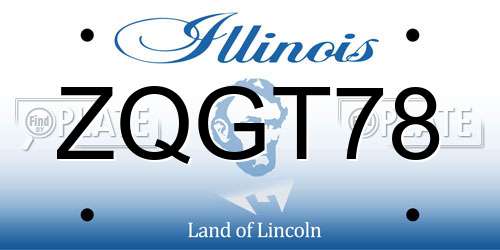 ZQGT78 Illinois License Plate