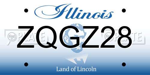 ZQGZ28 Illinois License Plate