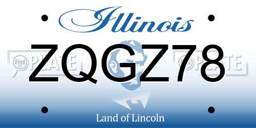 ZQGZ78 Illinois License Plate