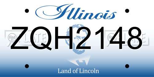 ZQH2148 Illinois License Plate
