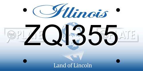 ZQI355 Illinois License Plate