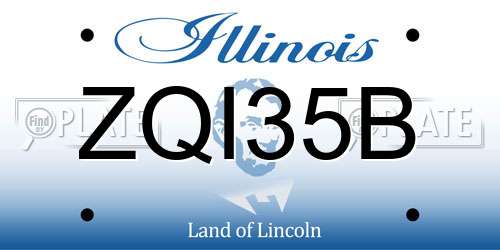 ZQI35B Illinois License Plate