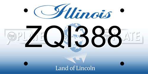ZQI388 Illinois License Plate