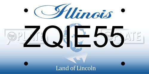 ZQIE55 Illinois License Plate