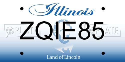 ZQIE85 Illinois License Plate