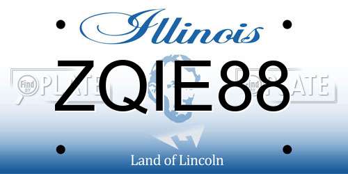 ZQIE88 Illinois License Plate