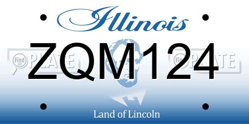 ZQM124 Illinois License Plate