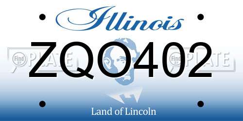 ZQO402 Illinois License Plate