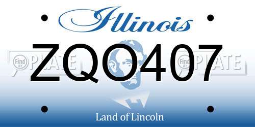 ZQO407 Illinois License Plate