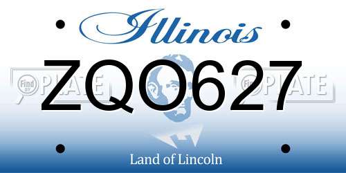 ZQO627 Illinois License Plate