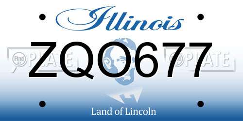 ZQO677 Illinois License Plate