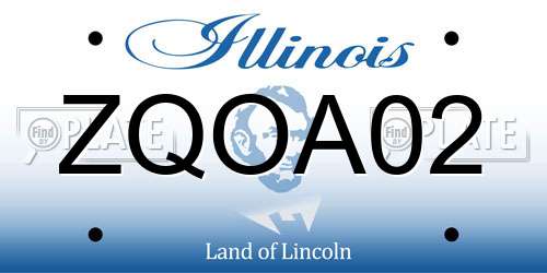 ZQOA02 Illinois License Plate
