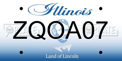 ZQOA07 Illinois License Plate
