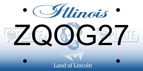 ZQOG27 Illinois License Plate