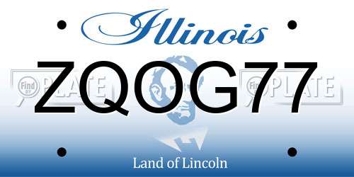 ZQOG77 Illinois License Plate