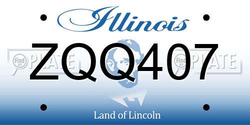 ZQQ407 Illinois License Plate