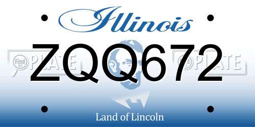 ZQQ672 Illinois License Plate
