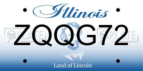 ZQQG72 Illinois License Plate
