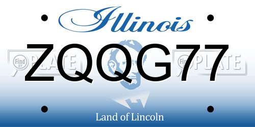 ZQQG77 Illinois License Plate