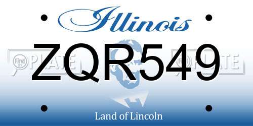 ZQR549 Illinois License Plate