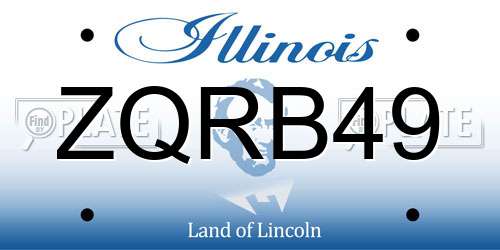 ZQRB49 Illinois License Plate