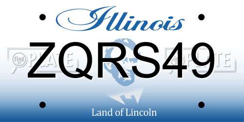ZQRS49 Illinois License Plate