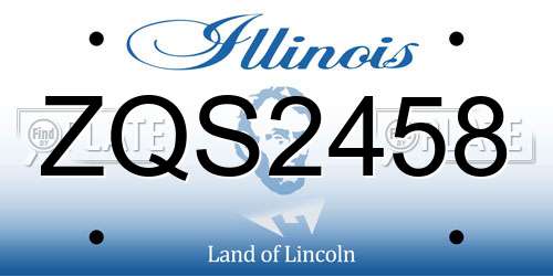 ZQS2458 Illinois License Plate