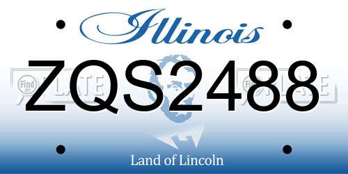 ZQS2488 Illinois License Plate