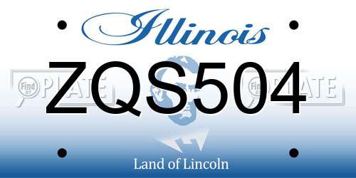 ZQS504 Illinois License Plate