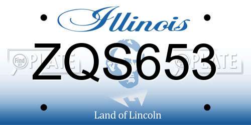ZQS653 Illinois License Plate