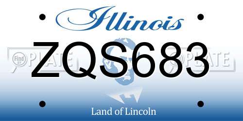 ZQS683 Illinois License Plate