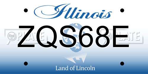 ZQS68E Illinois License Plate