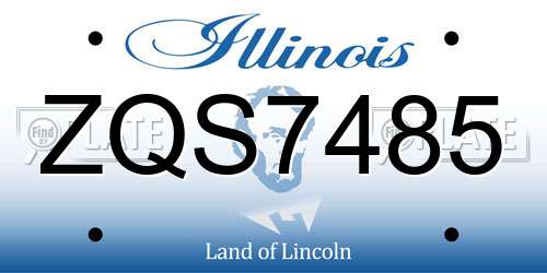 ZQS7485 Illinois License Plate