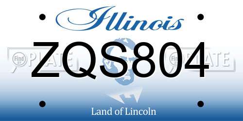 ZQS804 Illinois License Plate