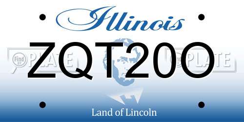 ZQT20O Illinois License Plate