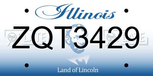ZQT3429 Illinois License Plate