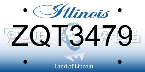 ZQT3479 Illinois License Plate