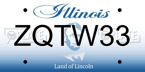 ZQTW33 Illinois License Plate