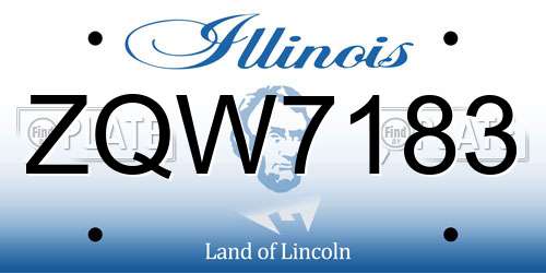 ZQW7183 Illinois License Plate