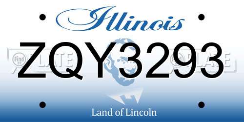 ZQY3293 Illinois License Plate