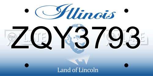 ZQY3793 Illinois License Plate
