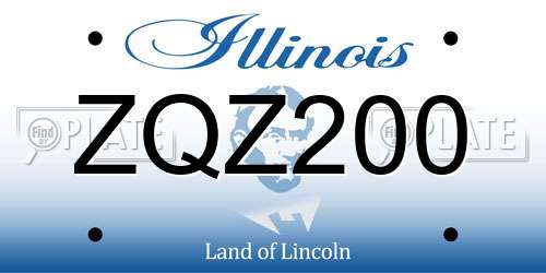 ZQZ200 Illinois License Plate
