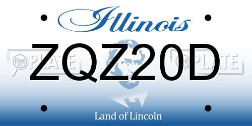 ZQZ20D Illinois License Plate