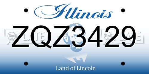 ZQZ3429 Illinois License Plate