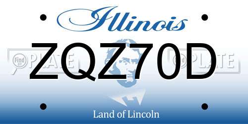 ZQZ70D Illinois License Plate